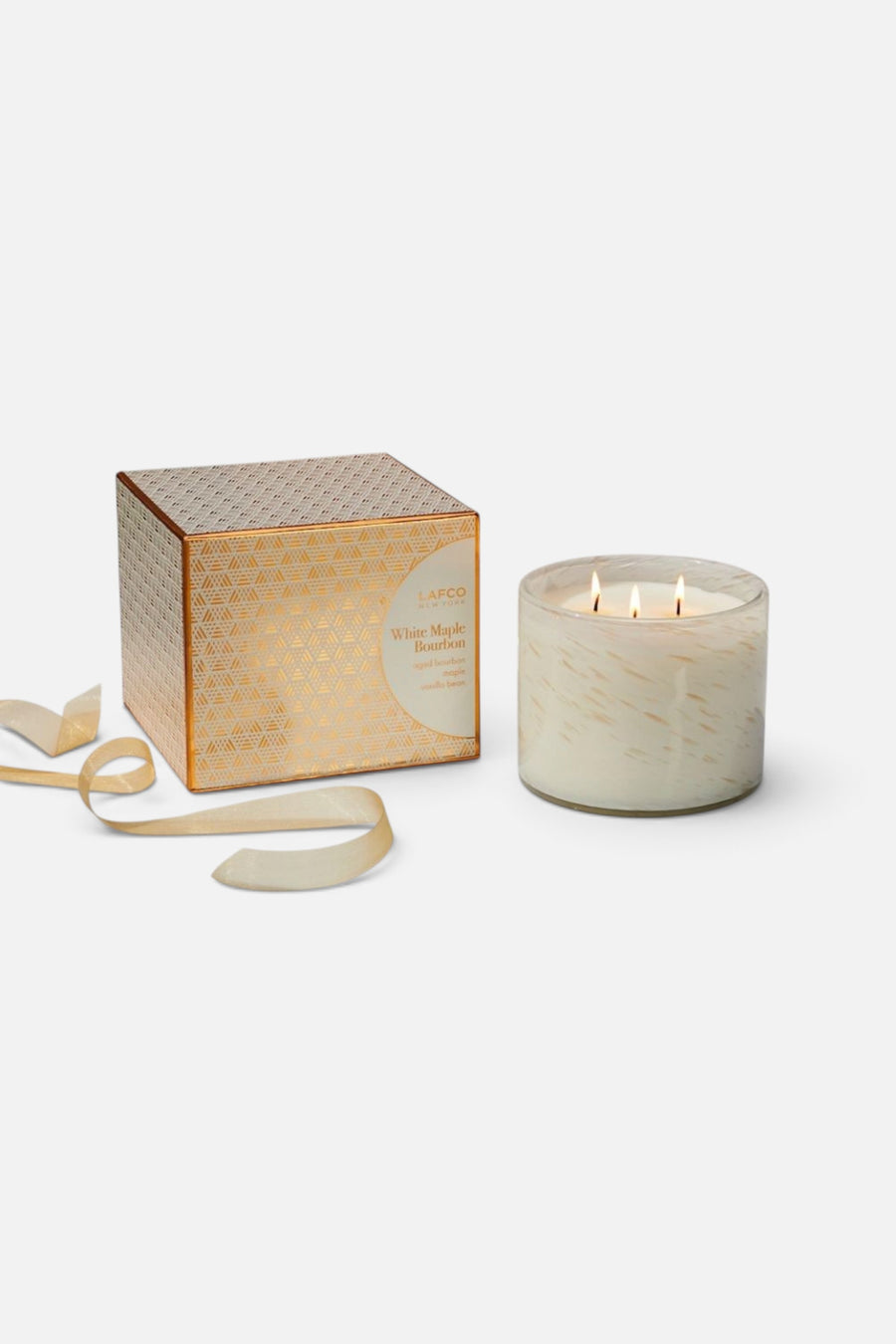 Lafco White Maple Bourbon 3-Wick Candle - 30 Oz – side view