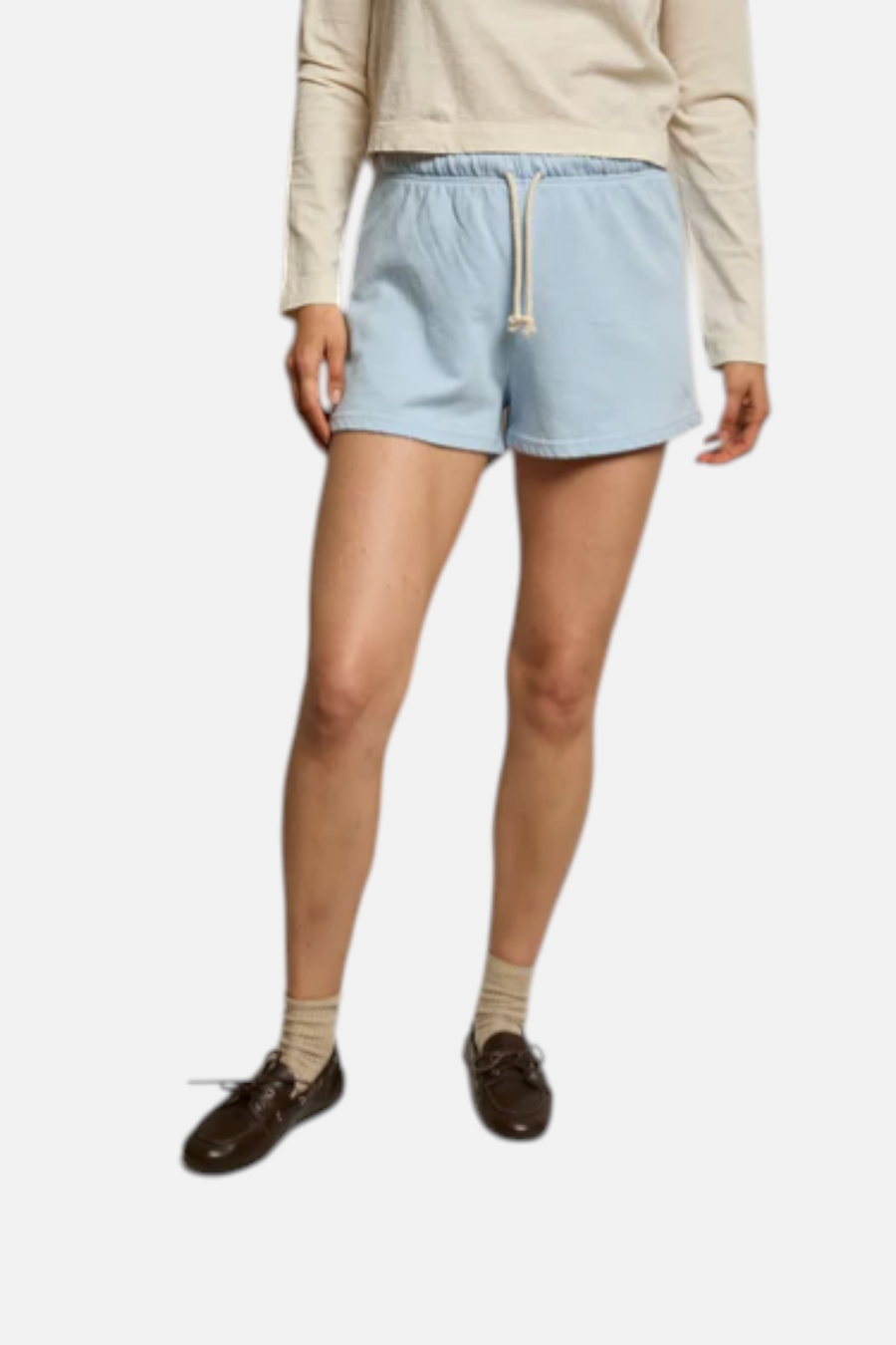 Perfect White Tee Layla Shorts in Powder Blue