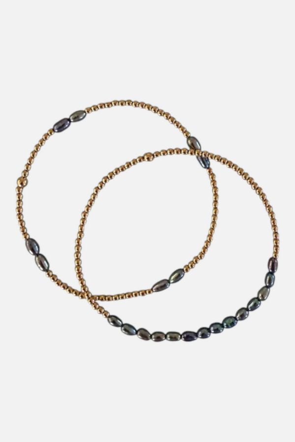 Laren Lazar Ember Pearl Bracelet Stack 6.25"