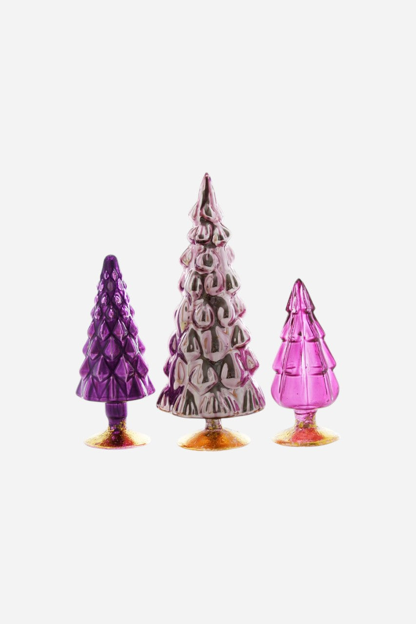 Large Violet Hue Trees - Set of 3 – front view