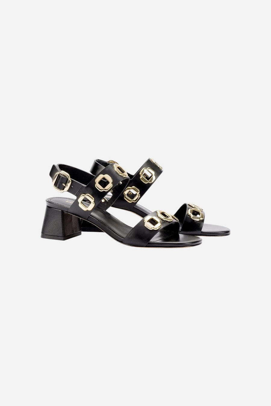 Larroude Milan Sandal in Black Leather – back view