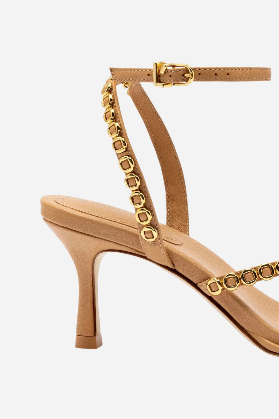 Larroude Milanina Mini Sandal In Tan Leather – detail