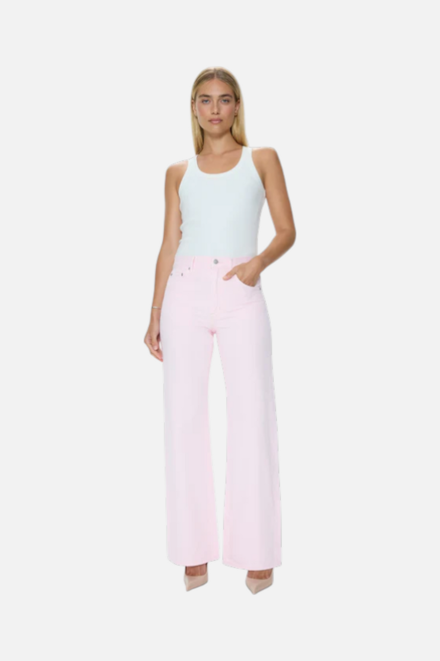 Pistola Larsen Relaxed Flare Jean in Blush