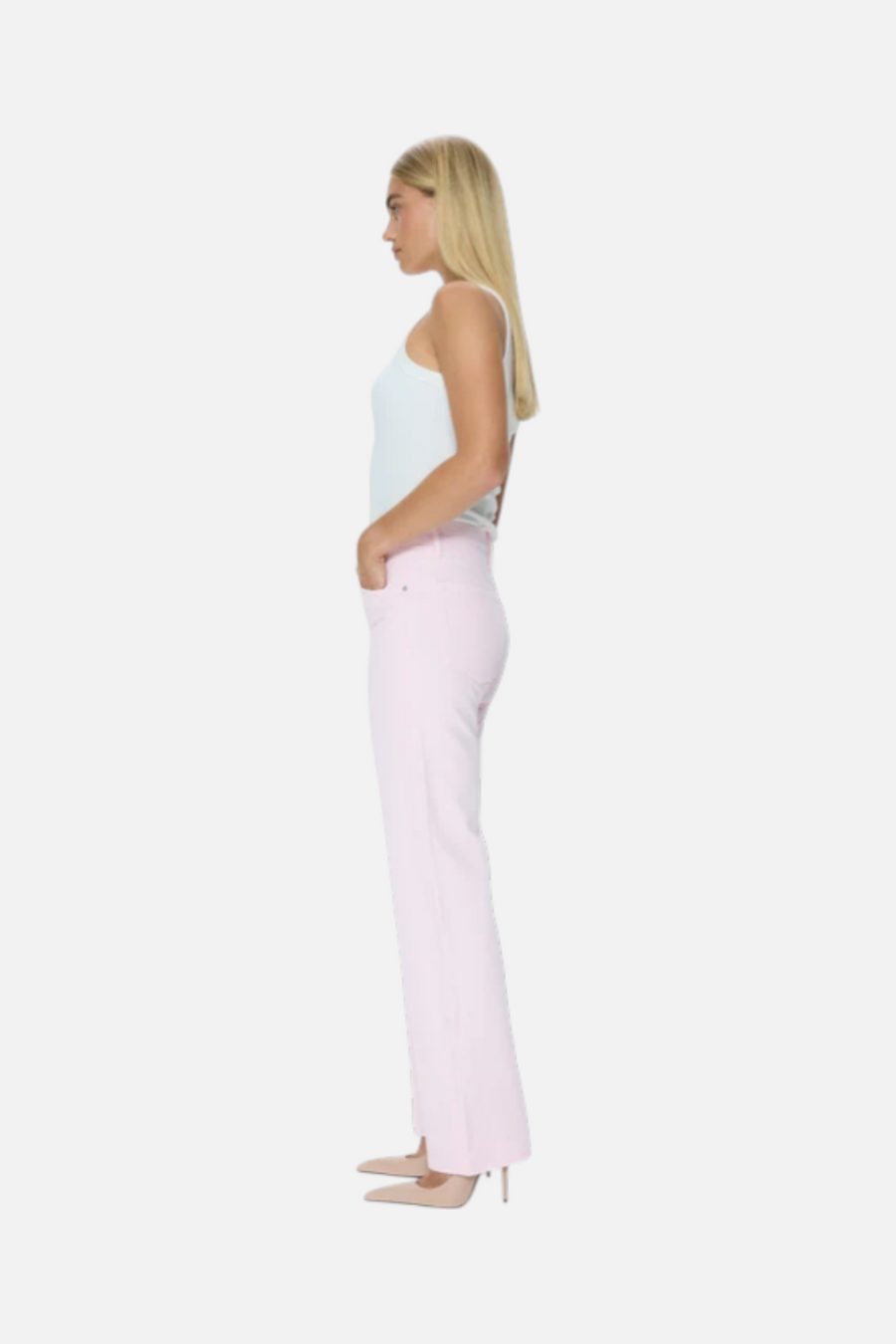 Pistola Larsen Relaxed Flare Jean in Blush