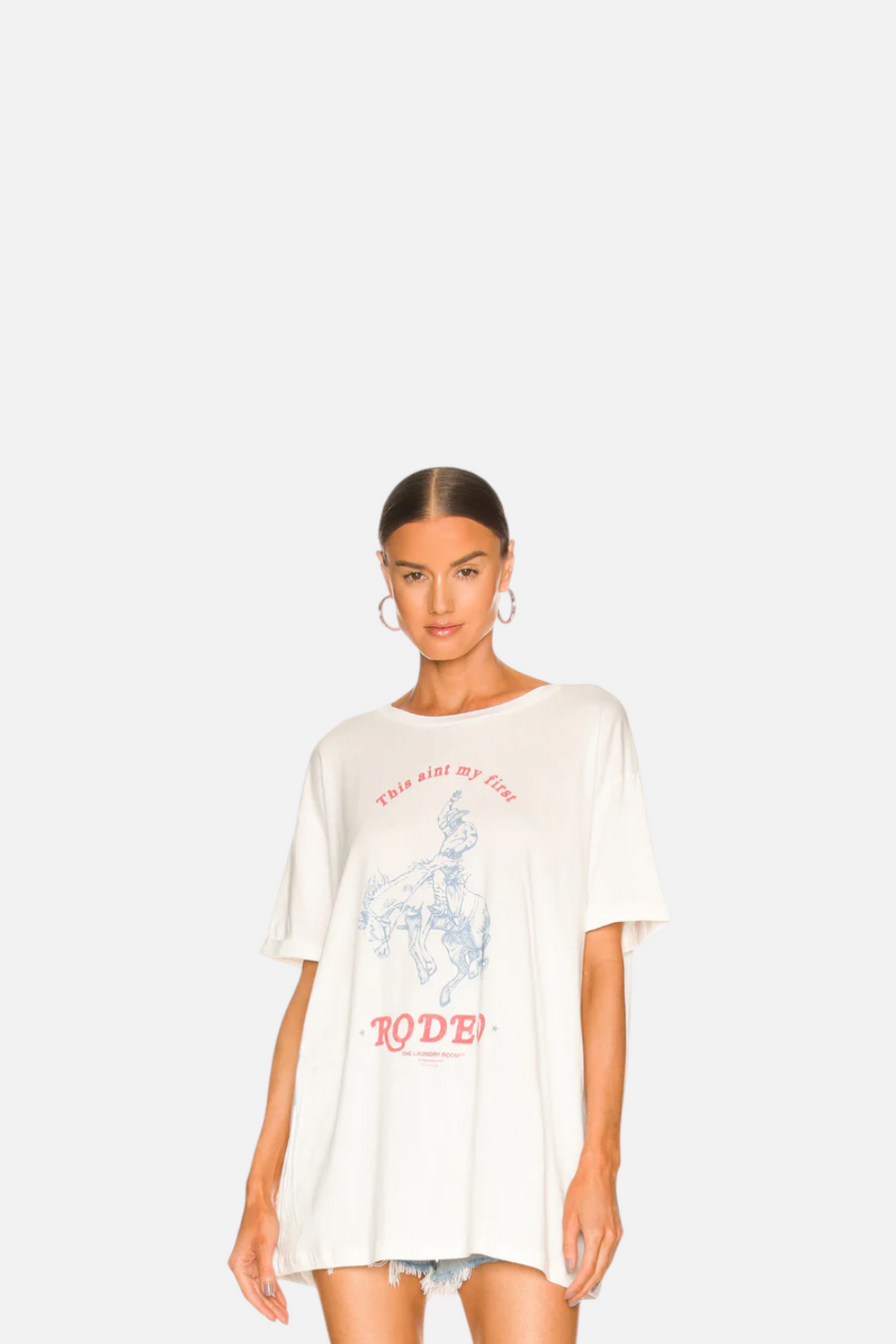 Laundry Room Ain't My First Rodeo Oversized Tee – back view