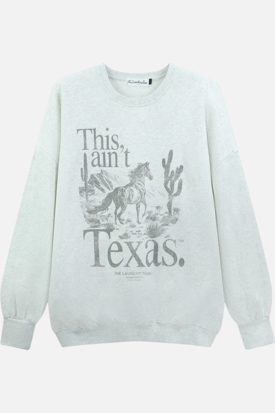 Laundry Room This Ain't Texas Stallion Jump Jumper in Pebble Heather – front view