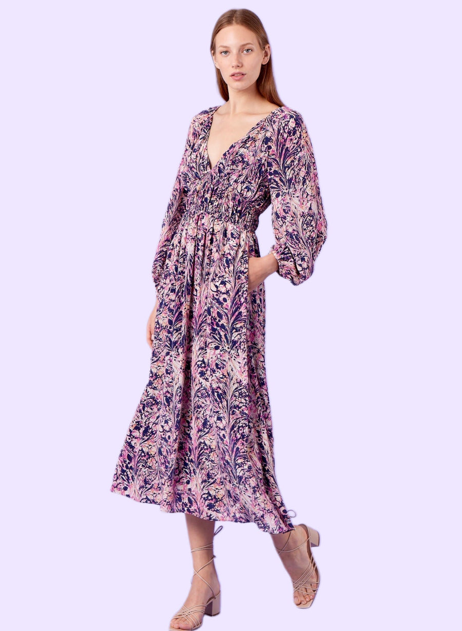 Lauren Dress in Marble Splatter – back view