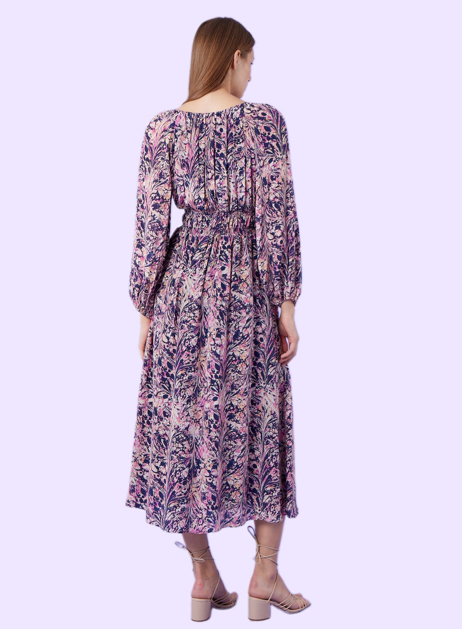 Lauren Dress in Marble Splatter – side view