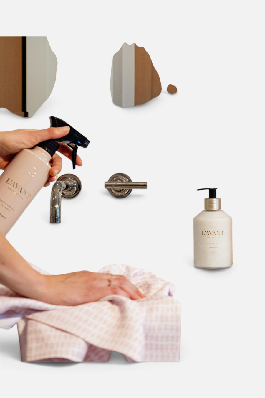 L'Avant Collective x Geometry Cleaning Kit in Blushed Bergamot – side view