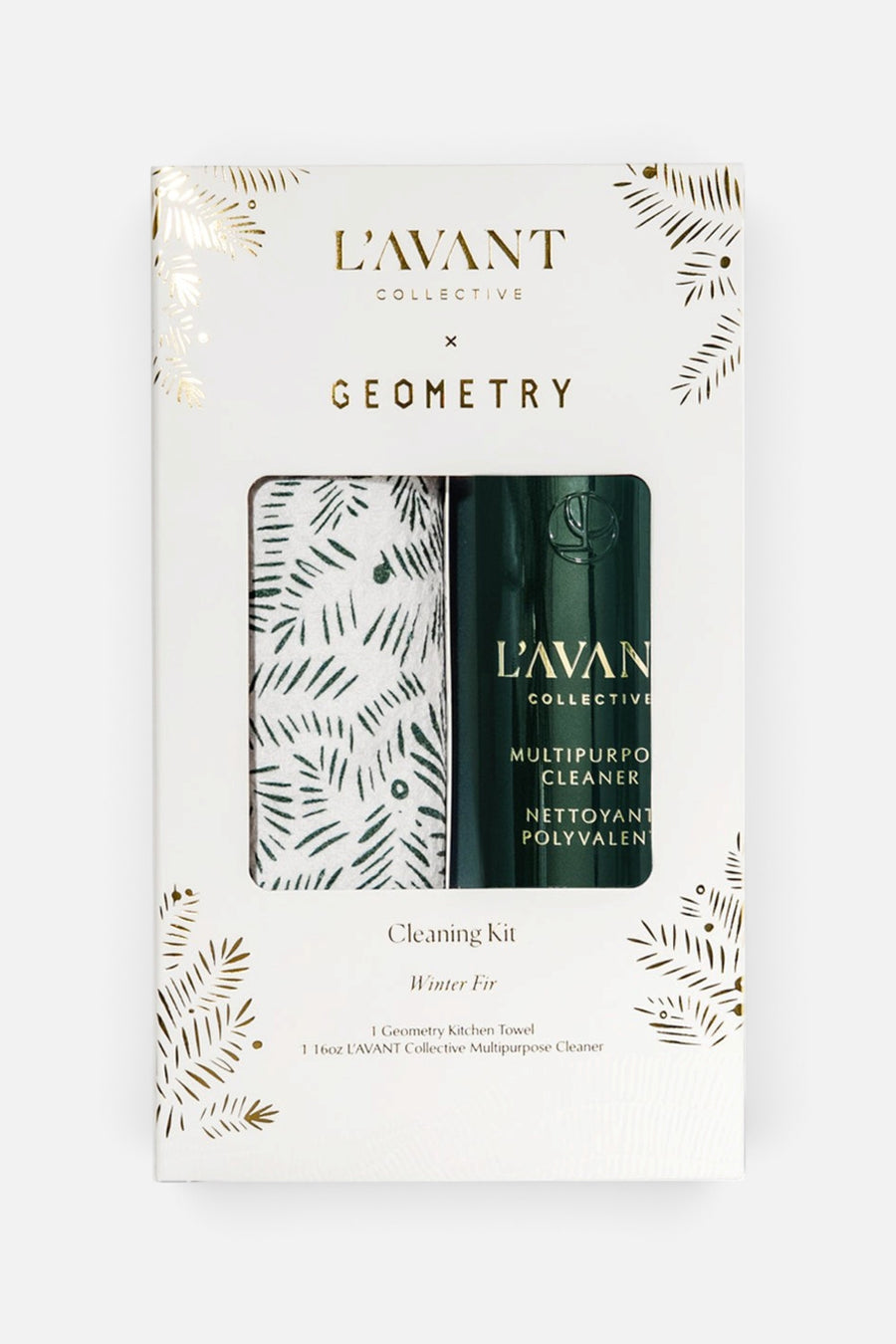 L'Avant Collective x Geometry Cleaning Kit in Winter Fir – front view