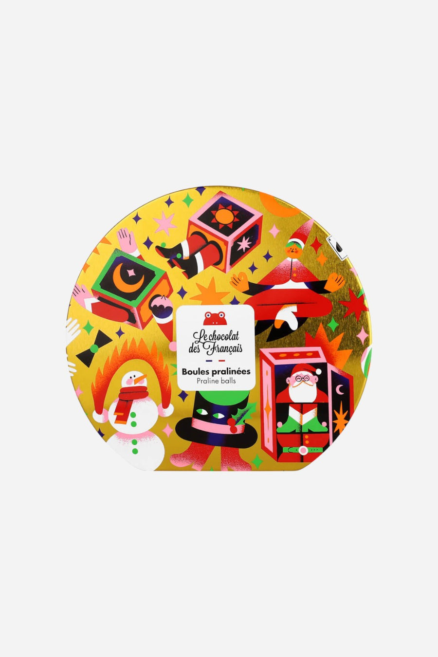 Le Chocolat Des Francais 9 Christmas Praline Balls – front view