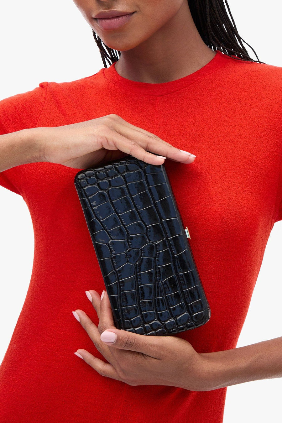 Le Tabac in Black Embossed Croco – flat lay
