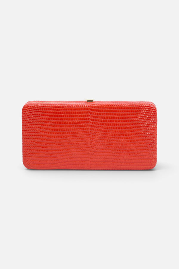 Clare V Le Tabac in Red Glossy Lizard
