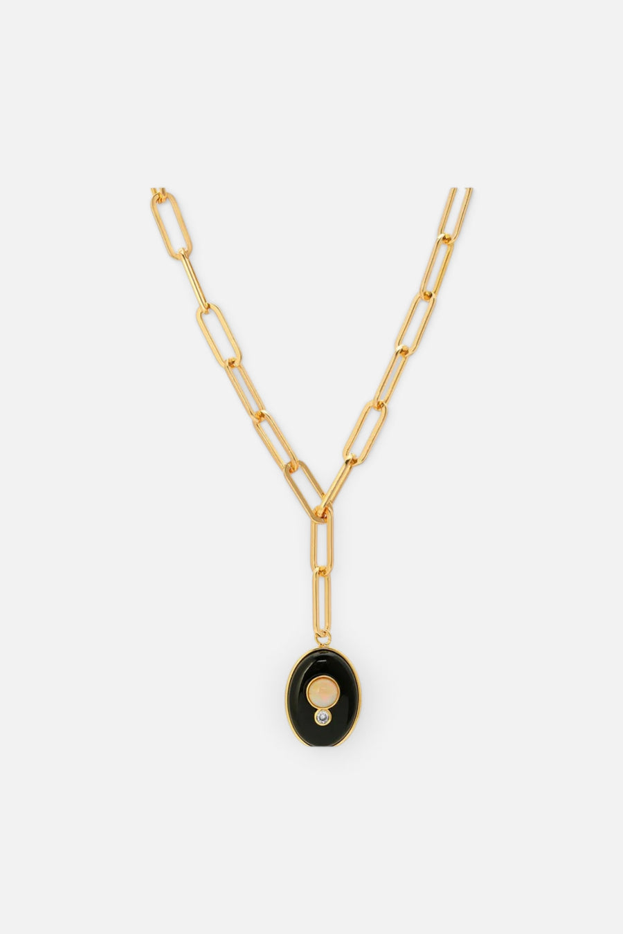 Leeada Edendale Y Pendant In Onyx – front view