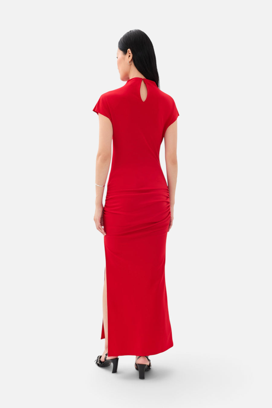 Lennon Maxi Dress in Tomato – back view
