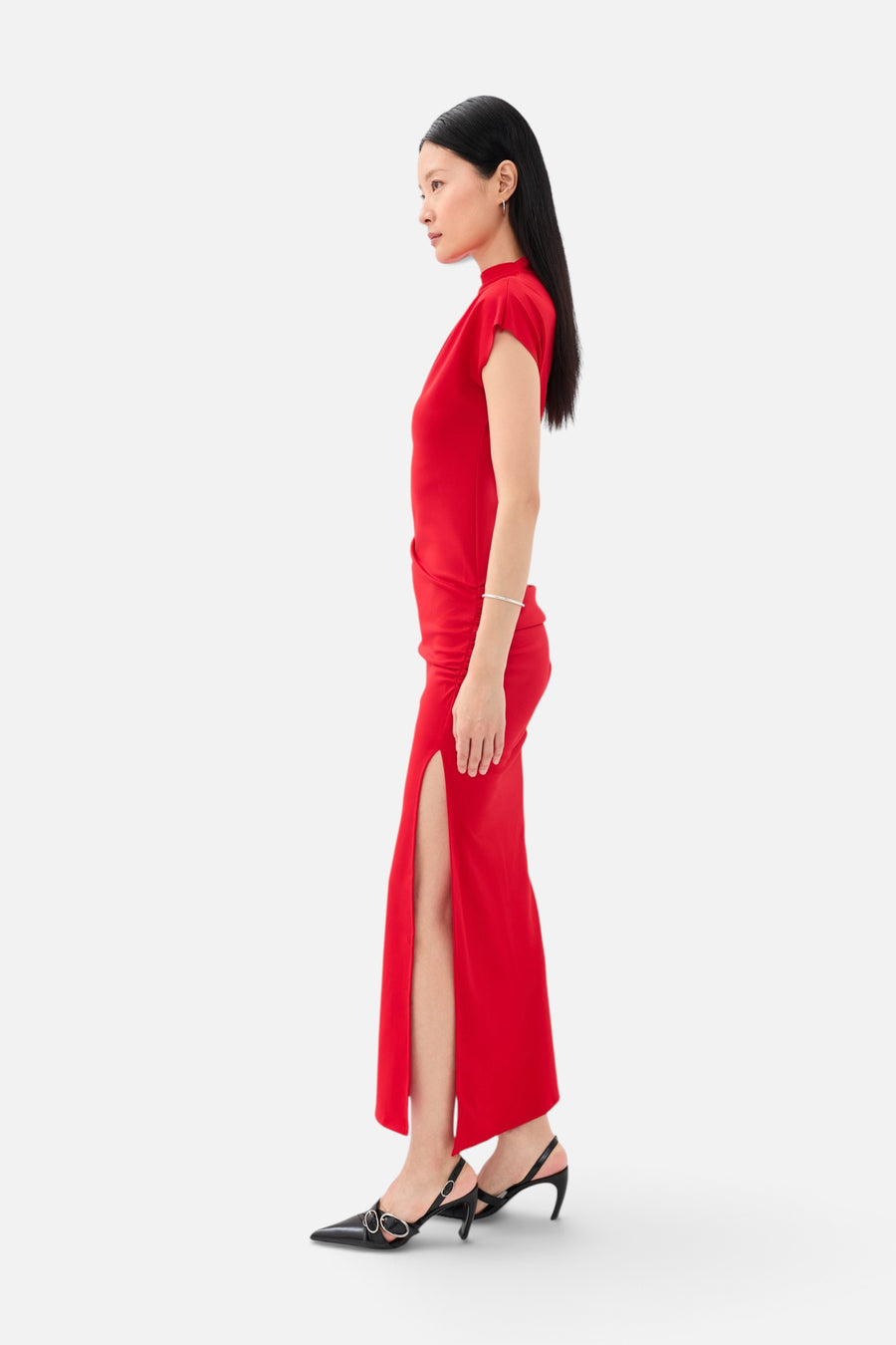 Lennon Maxi Dress in Tomato – side view