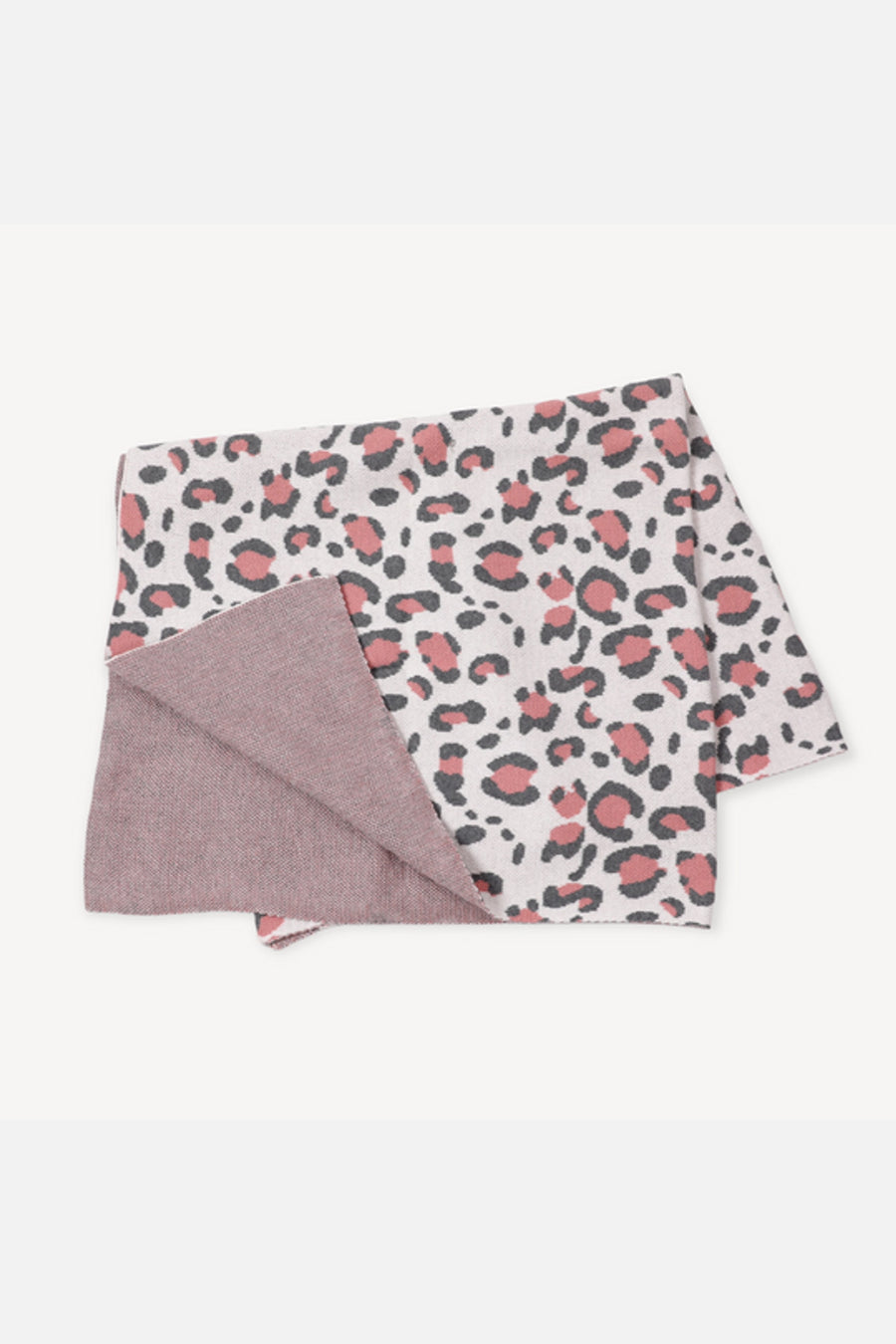 Leopard Animal Jacquard Knit Baby Blanket & Bunny Lovey – flat lay