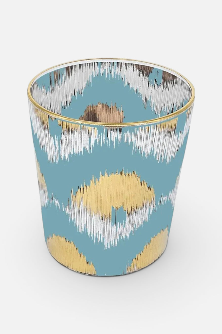Les Ottomans Ikat Small Water Glass in Blue – front view