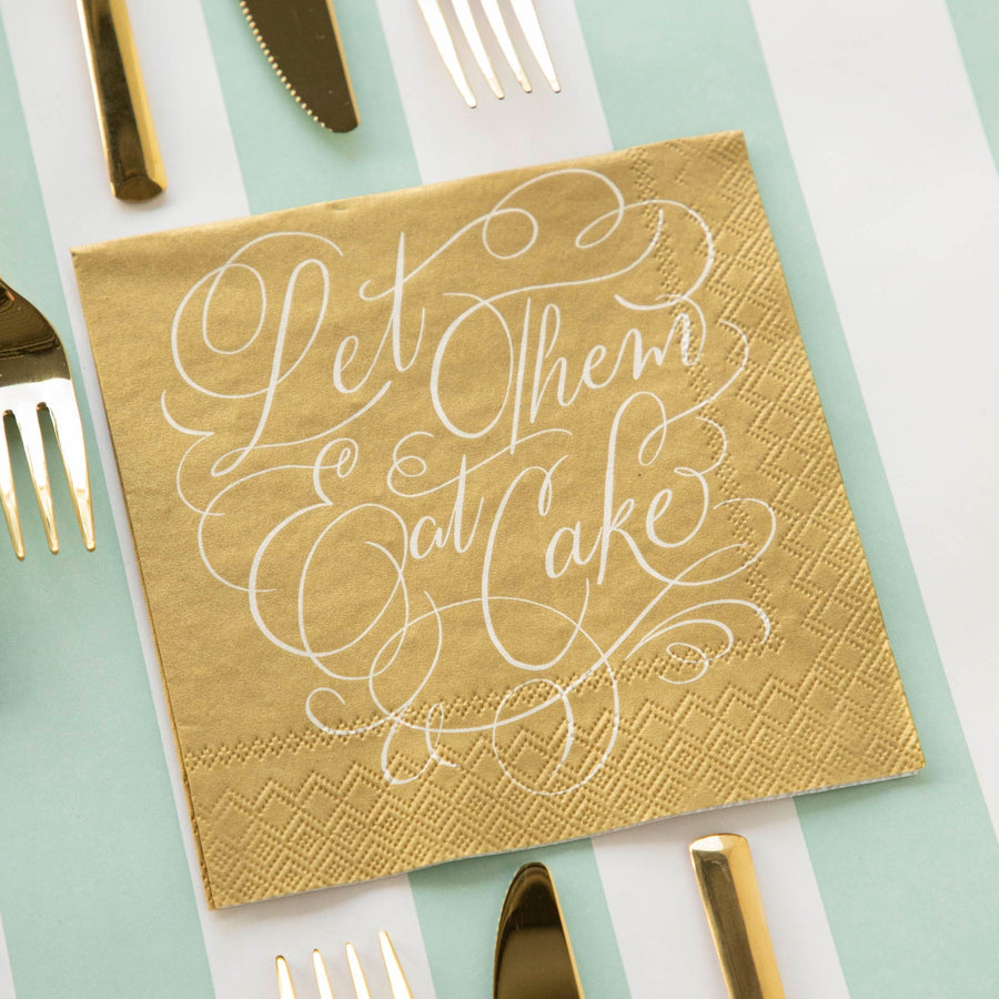 Let Them Eat Cake Cocktail Napkins - Set of 20 – back view