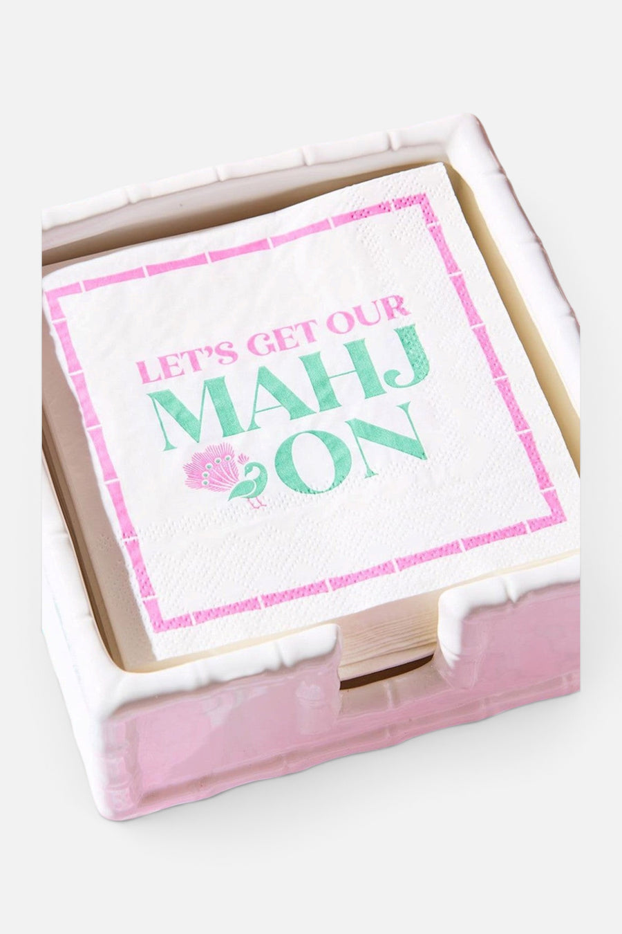 Let's Mahj On 3-Ply Paper Cocktail Napkins - 30 Pack – back view