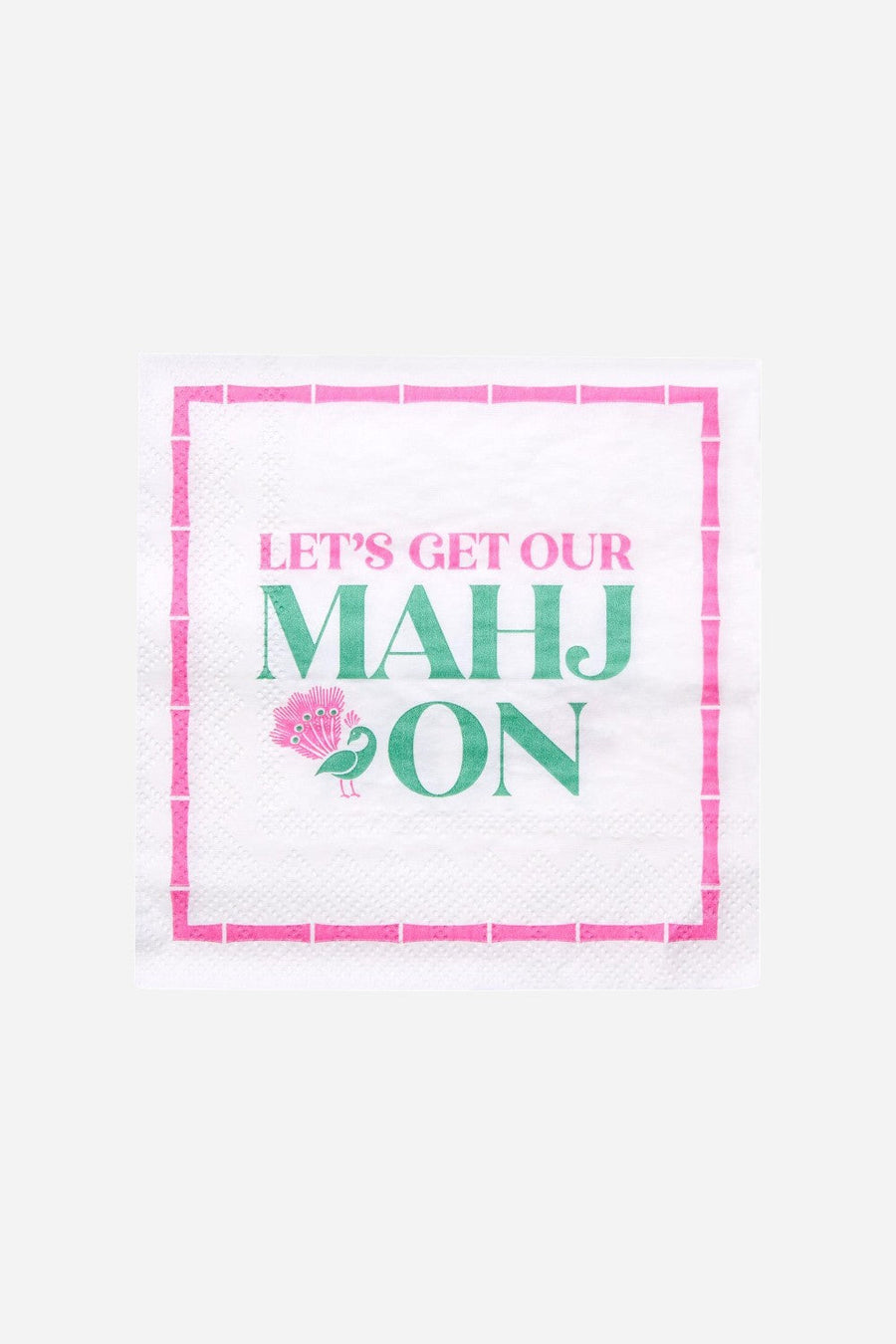 Let's Mahj On 3-Ply Paper Cocktail Napkins - 30 Pack – front view