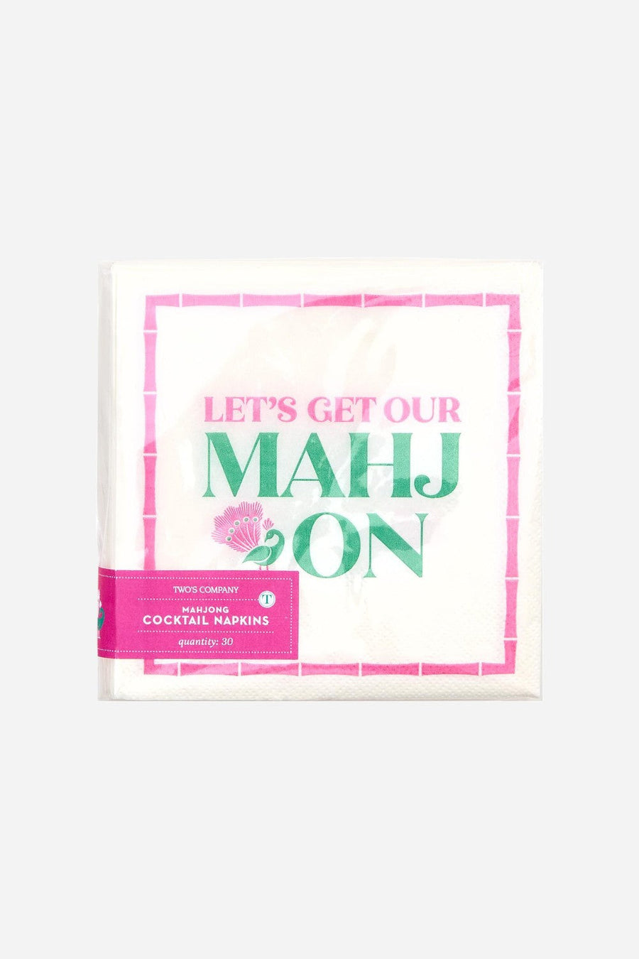 Let's Mahj On 3-Ply Paper Cocktail Napkins - 30 Pack – side view