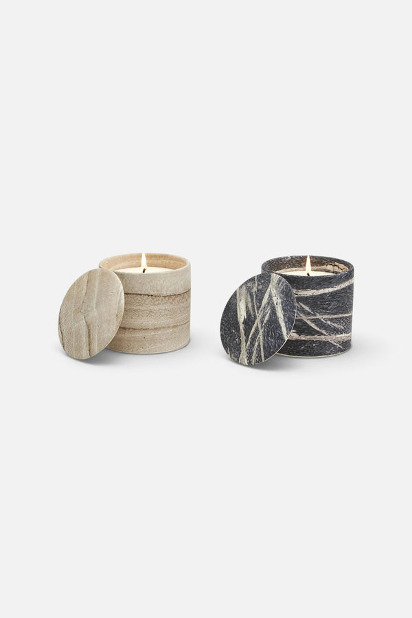 Light Ceramic Covered Filled Candle with Oud Scent