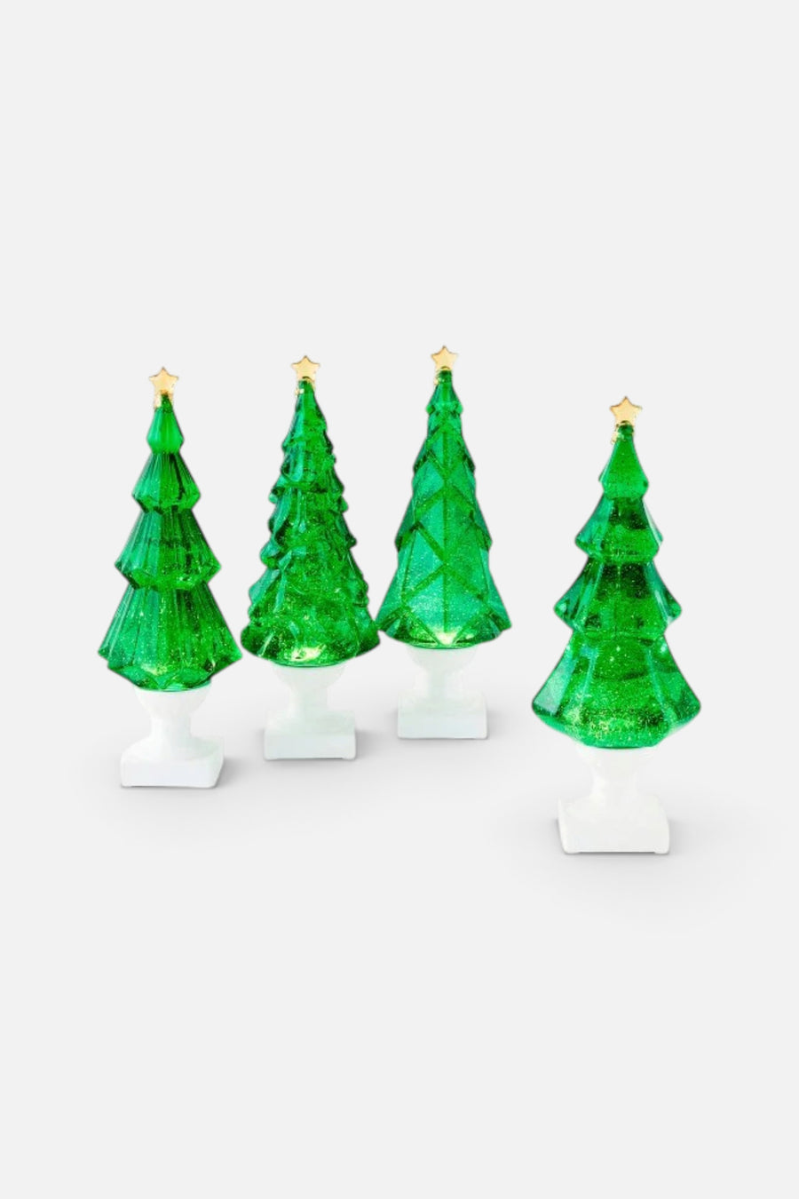 Light-Up Swirl Christmas Tree, Green – front view