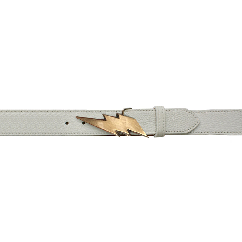 Lightning Bolt Belt - White – back view