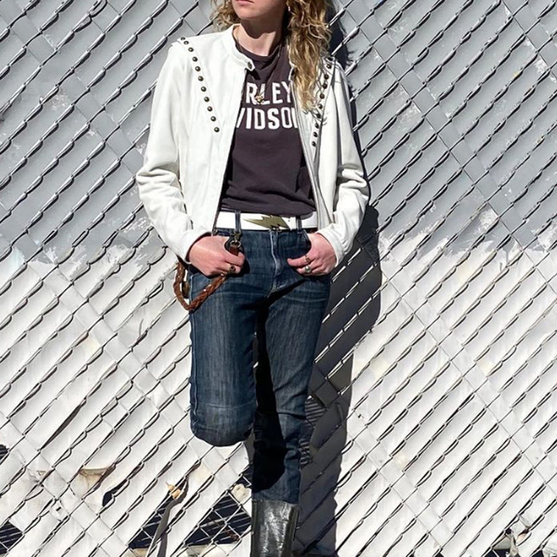 Lightning Bolt Belt - White – detail
