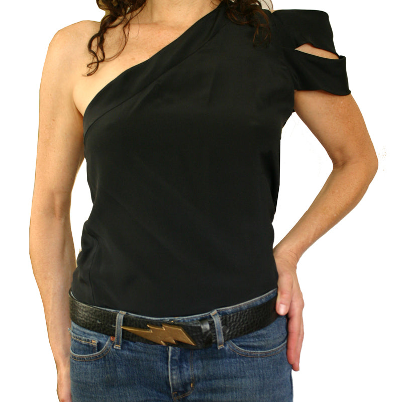 Lightning Bolt Belt - White – on model
