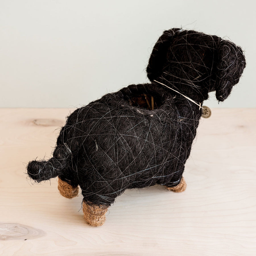 Likha Coco Coir Pots Dachshund Dog Planter – side view
