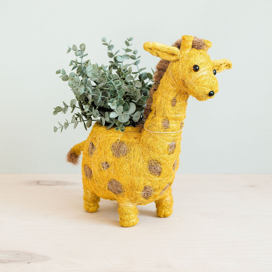 Likha Coco Coir Pots Giraffe Planter – back view