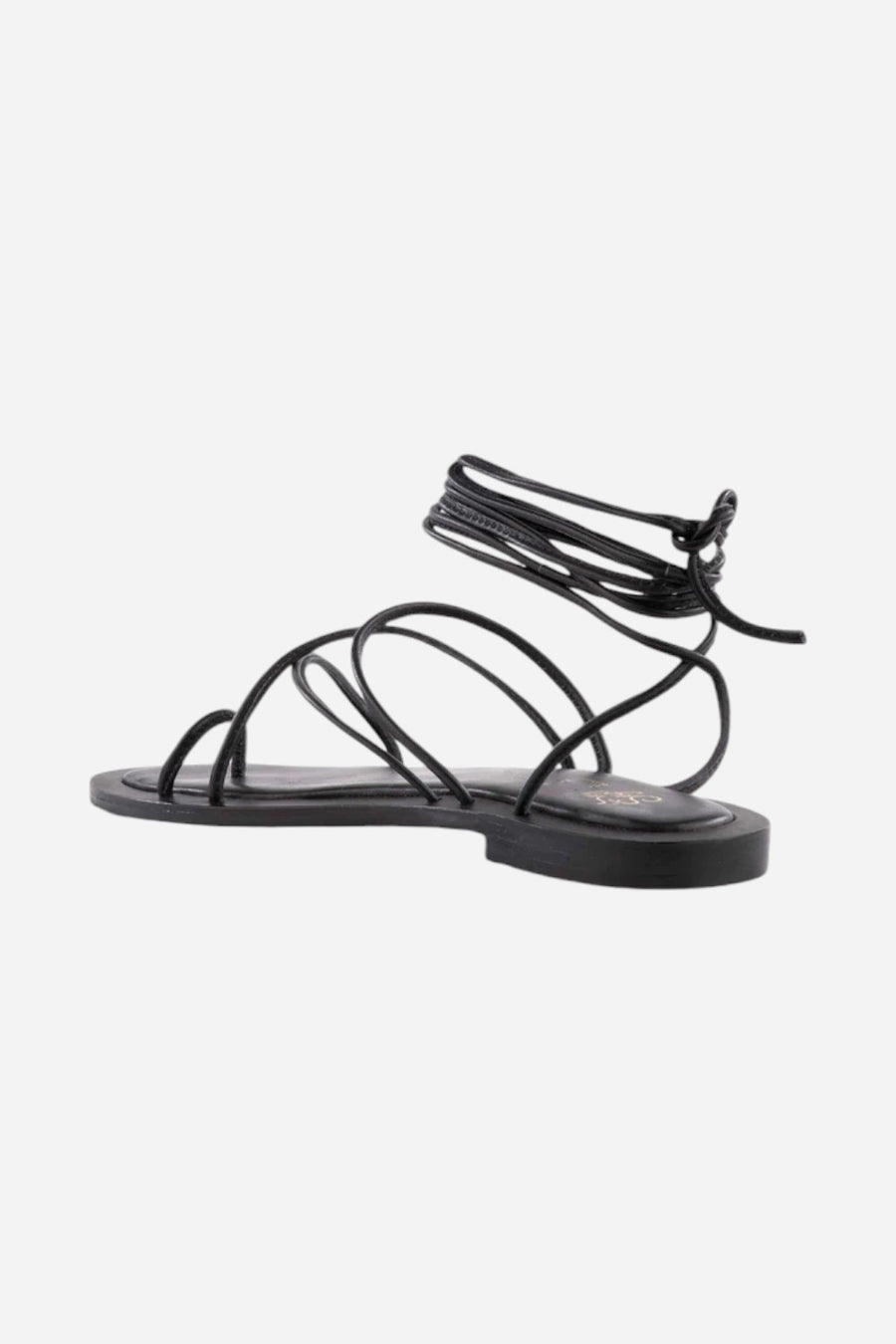 Seychelles Lilac Tie-Up Sandal in Black Leather