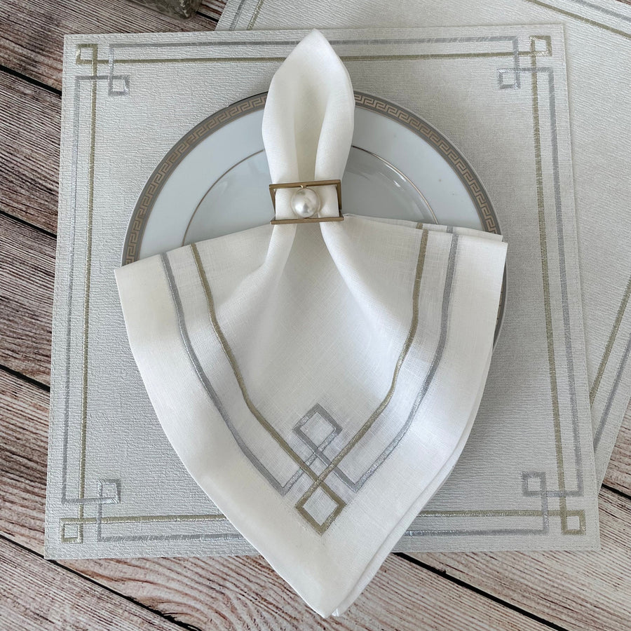 Link Gold Silver 21'' Napkins, Set of 4 – back view