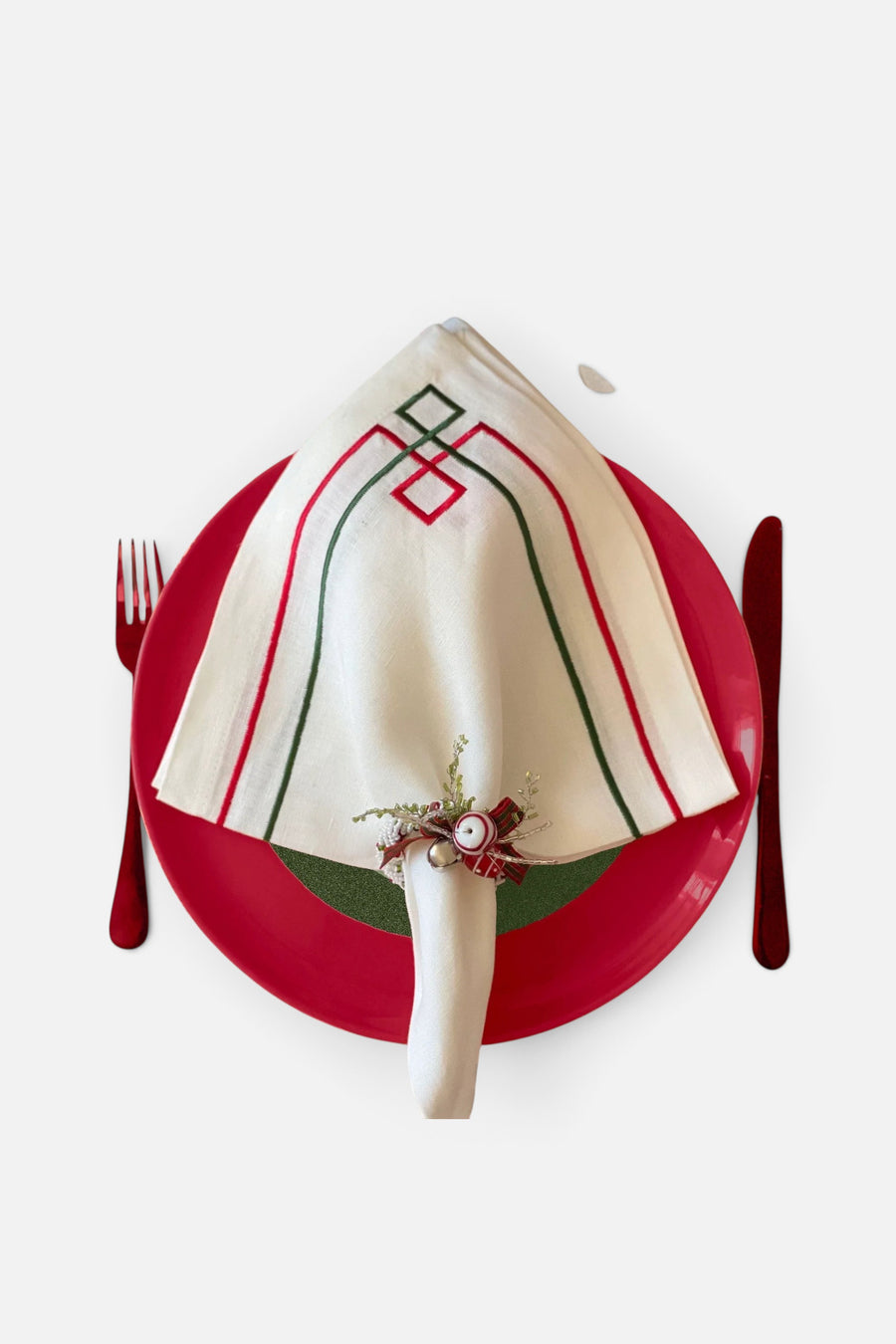 Link Red Green Placemats, Set of 4 – back view