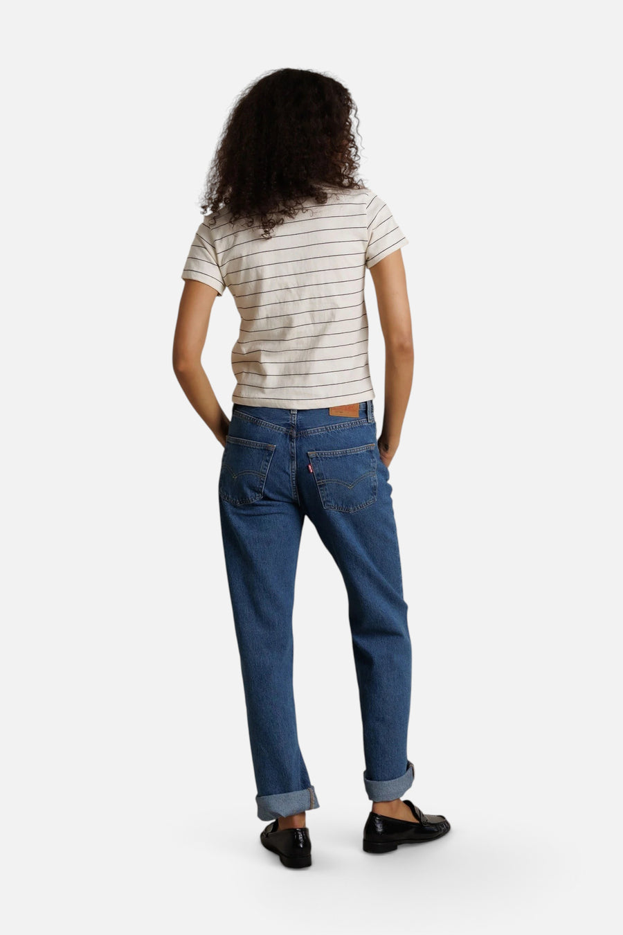 Lisa Stripe Tee in Natural Stripe – detail