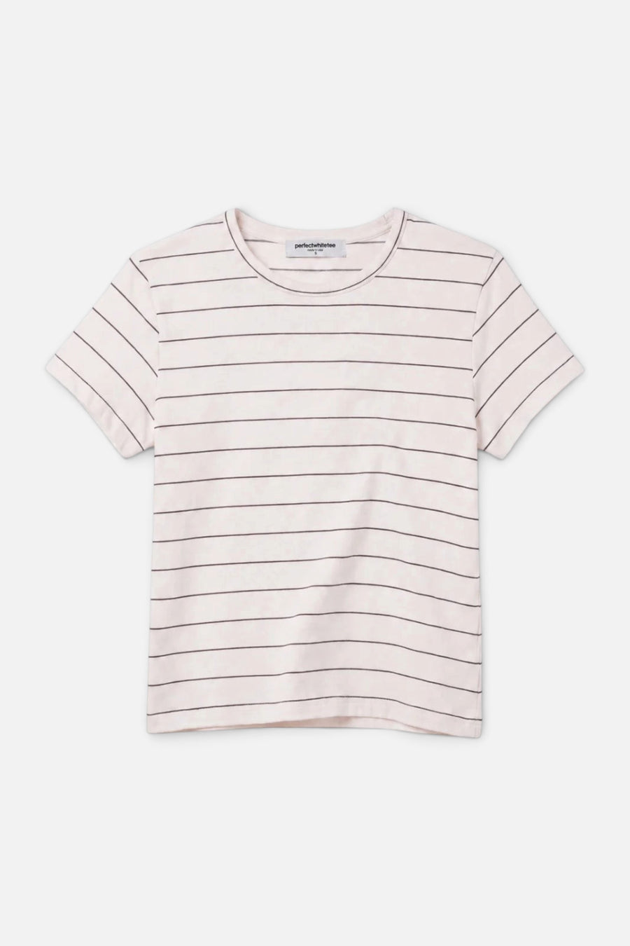 Lisa Stripe Tee in Natural Stripe – front view