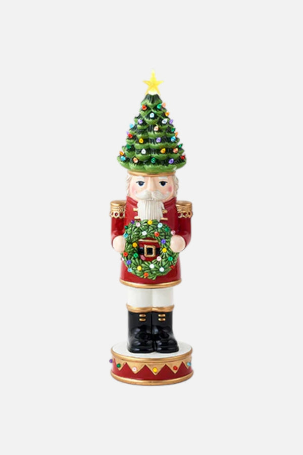 Lit Nutcracker with Tree Hat