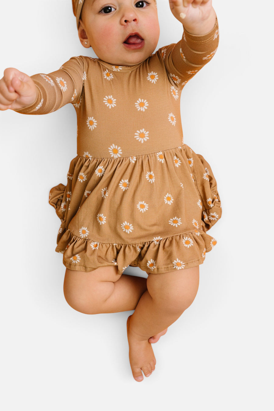 Little Daisy Bodysuit Bamboo Dress – on model