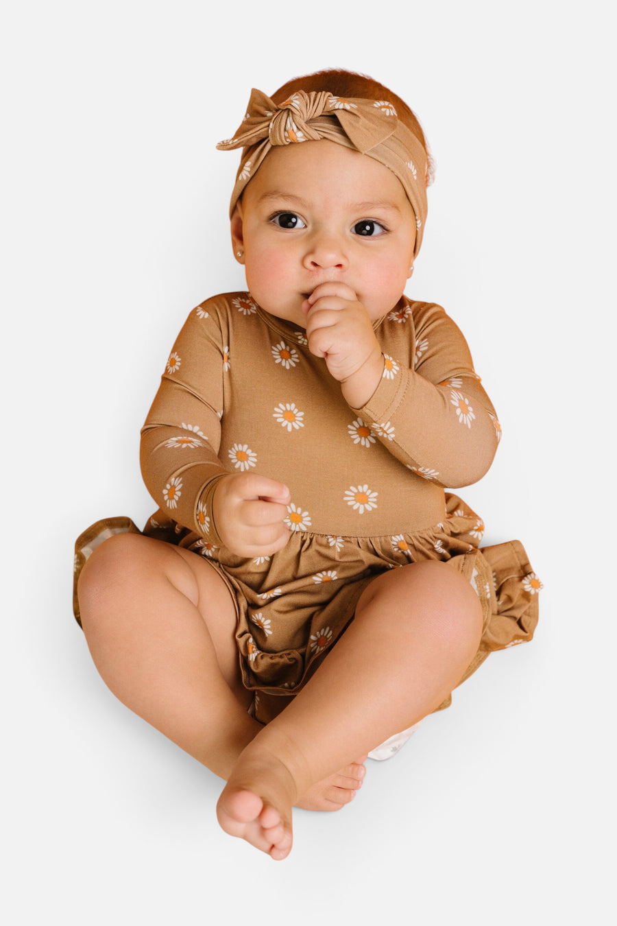 Little Daisy Bodysuit Bamboo Dress – on model