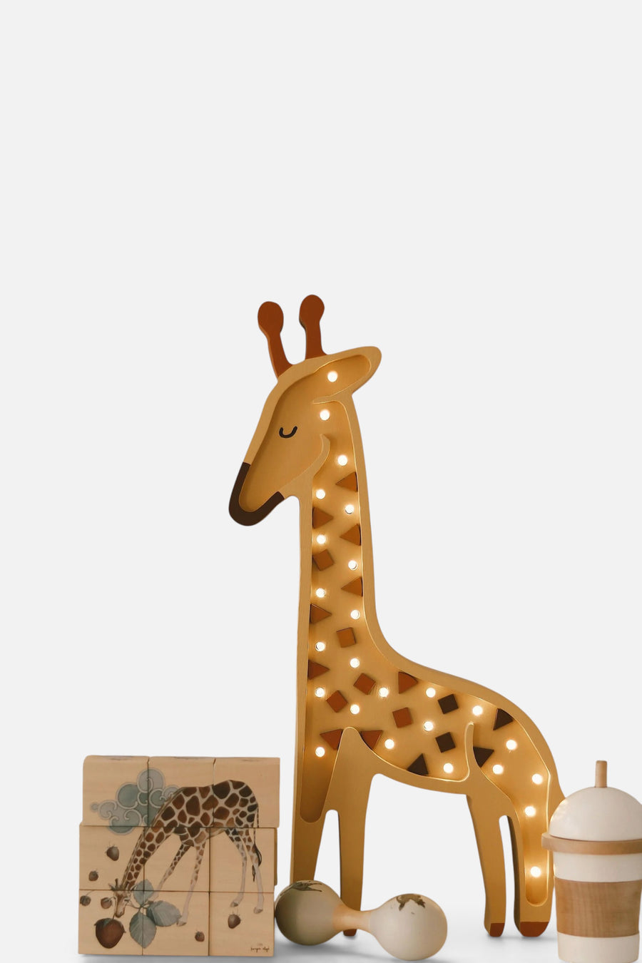 Little Lights Giraffe Lamp in African Yellow – back view