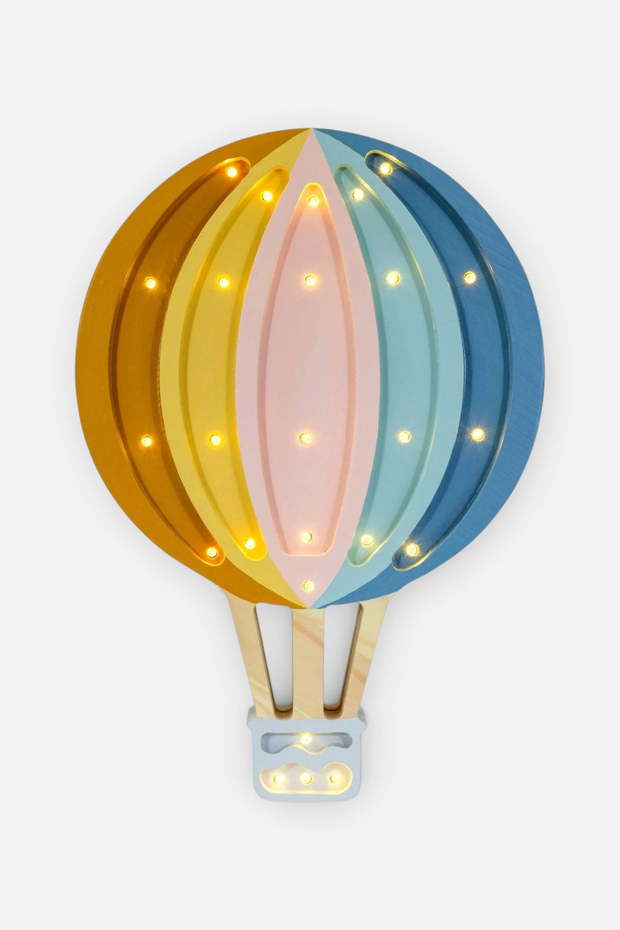 Little Lights Hot Air Balloon Lamp in Retro Rainbow – front view