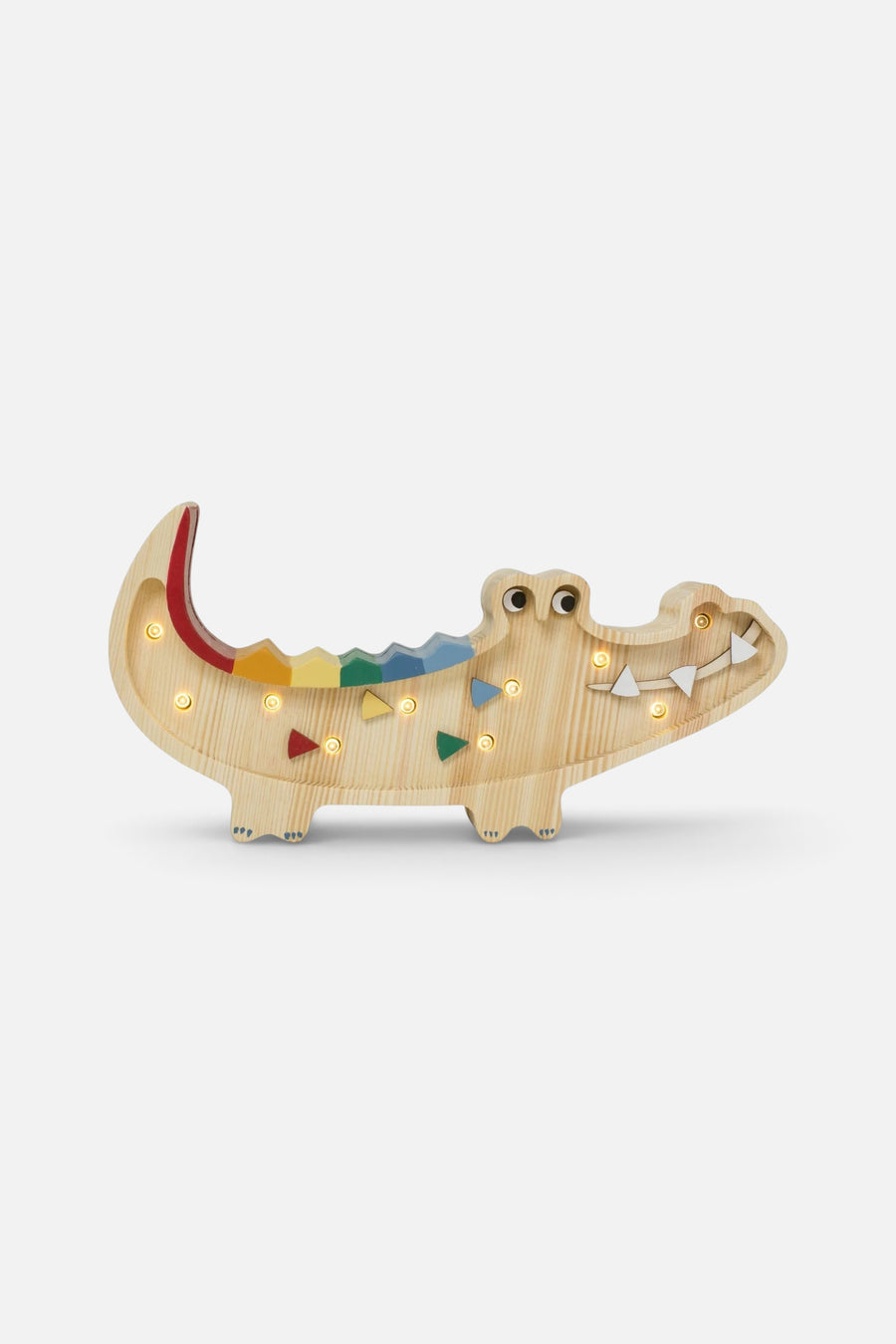Little Lights Mini Crocodile Lamp in Caribbean Wood – front view