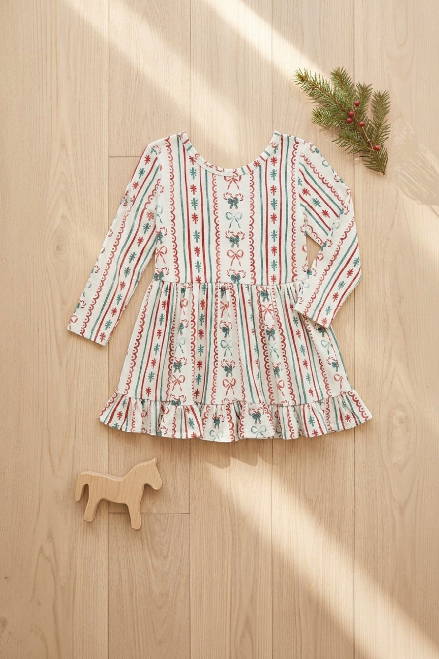Little One Shop Christmas Dainty Dress – back view