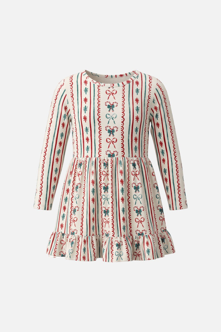 Little One Shop Christmas Dainty Dress – front view