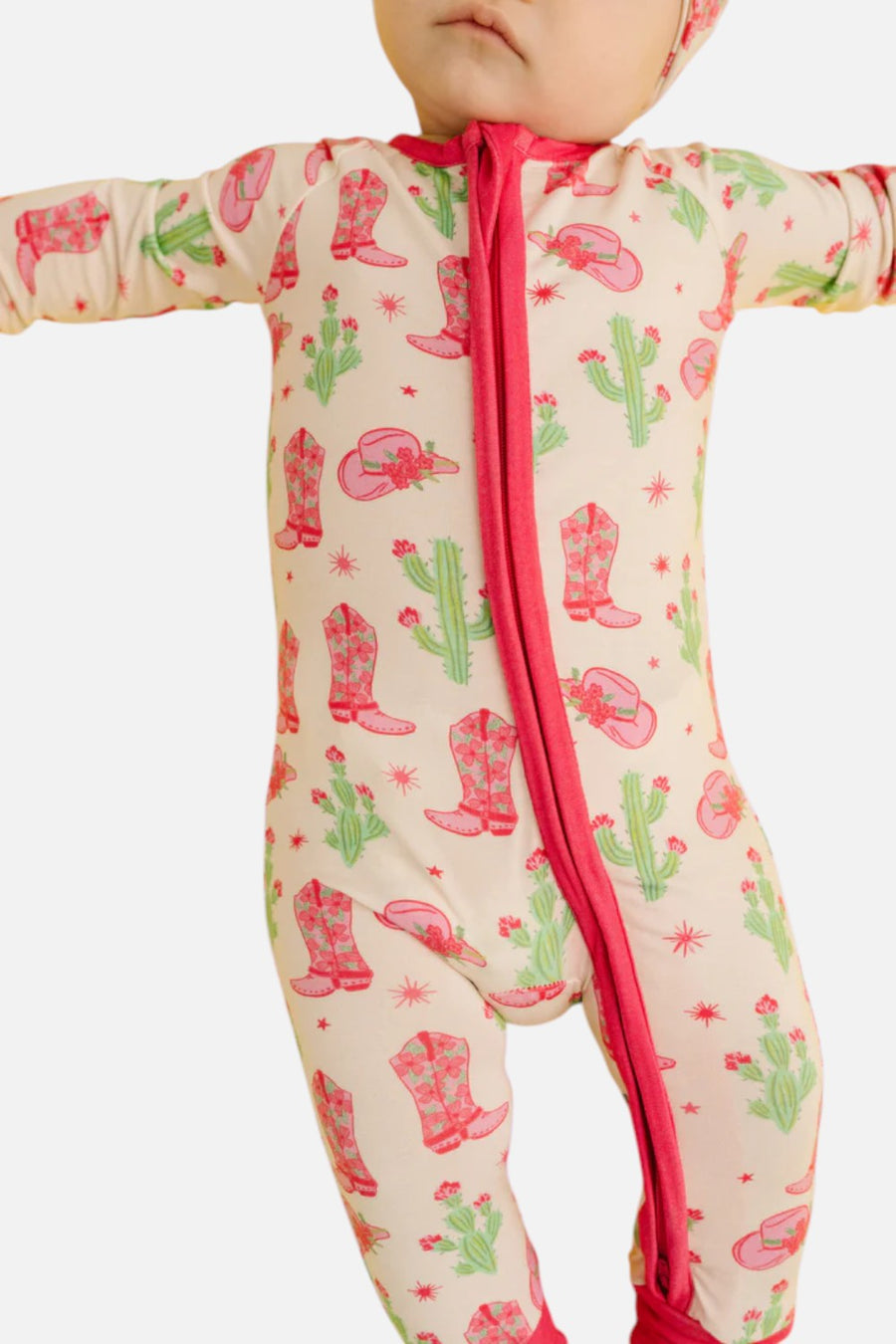 Little One Shop Cowgirl Bamboo Sleeper – flat lay