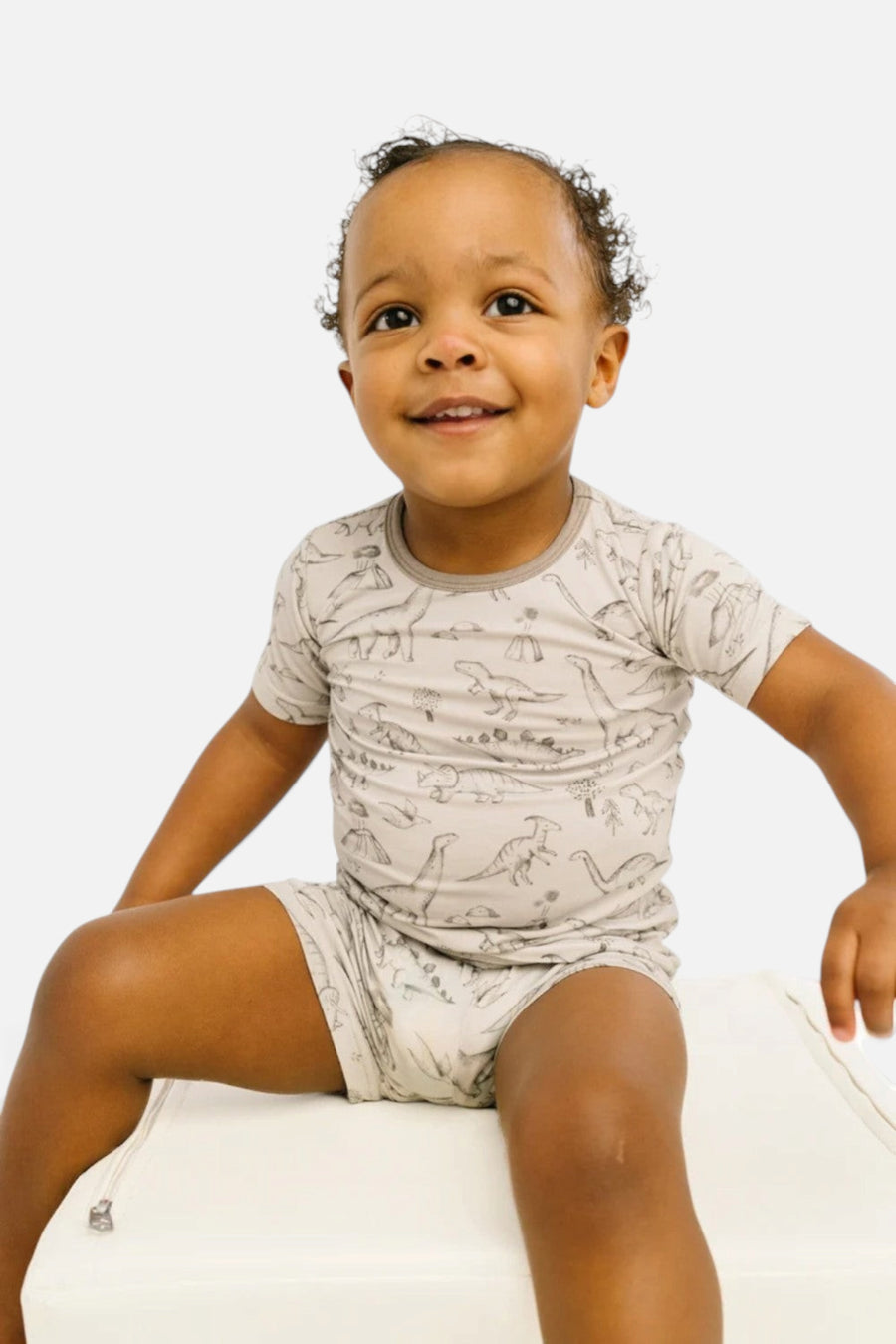 Little One Shop Dino Doodles Shorts Set – flat lay