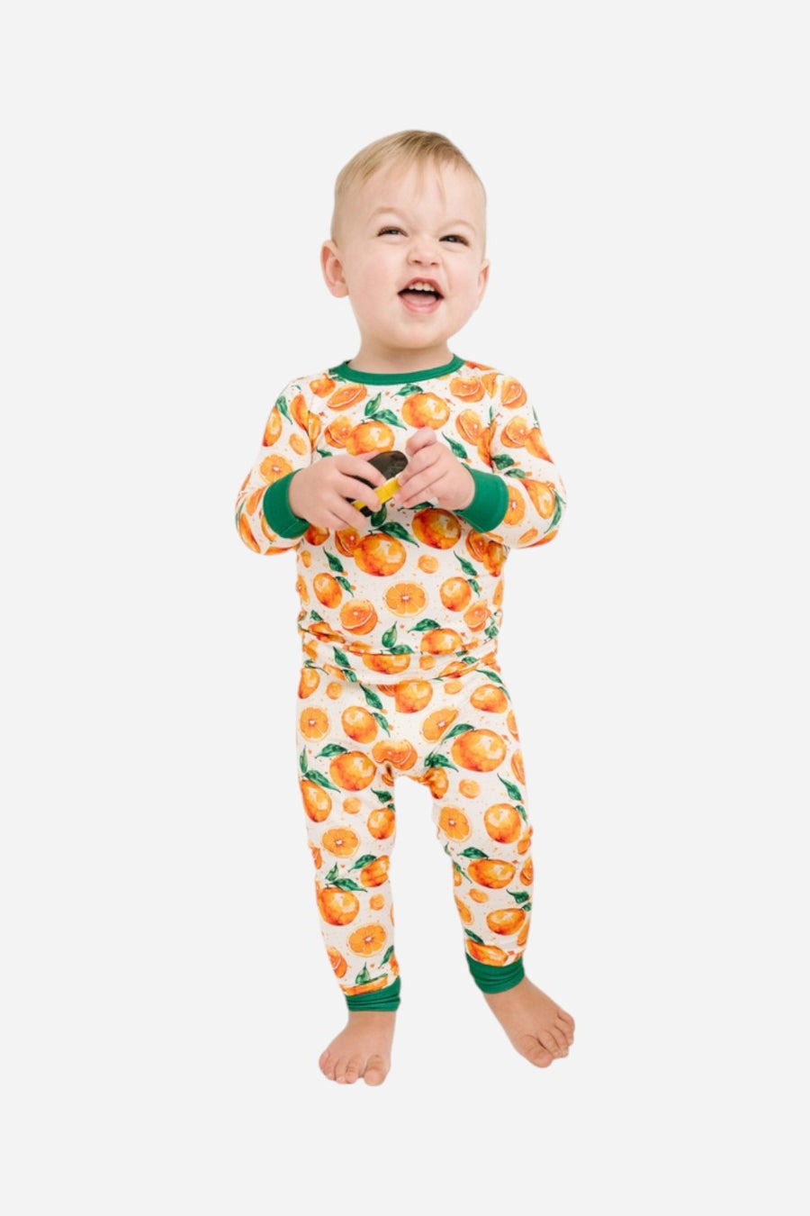 Little One Shop Orange Splash Bamboo Set – front view