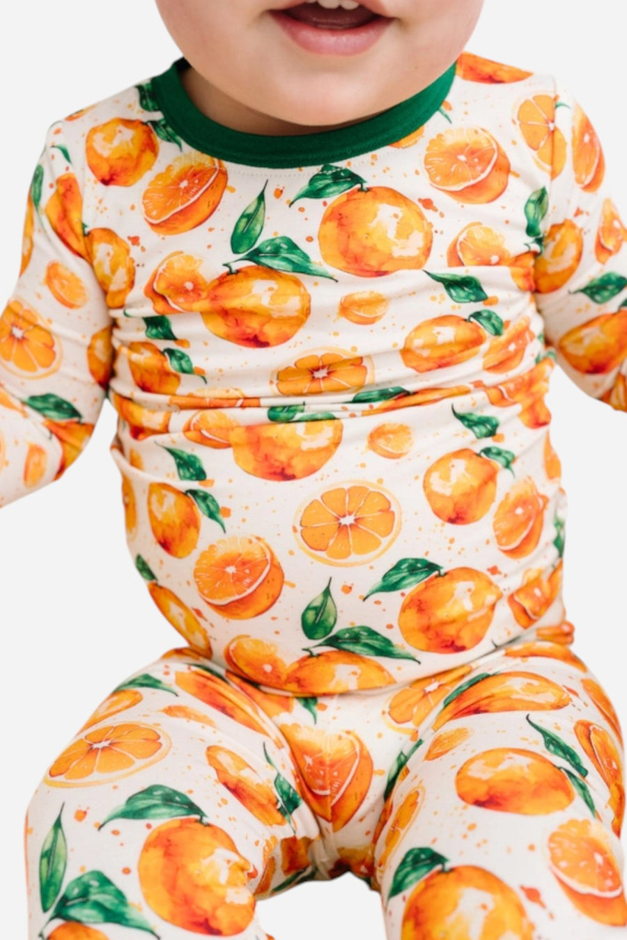 Little One Shop Orange Splash Bamboo Set – side view